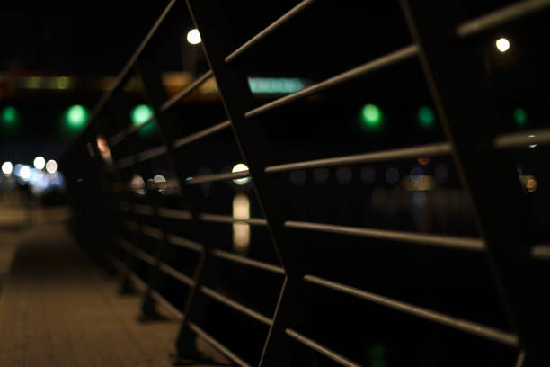 promenade by the river in the night