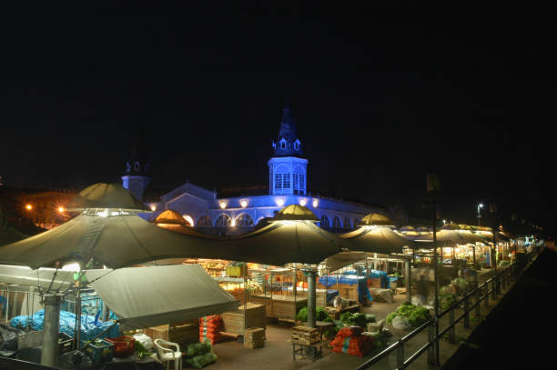 Famous Ver o Peso Market with night blue light