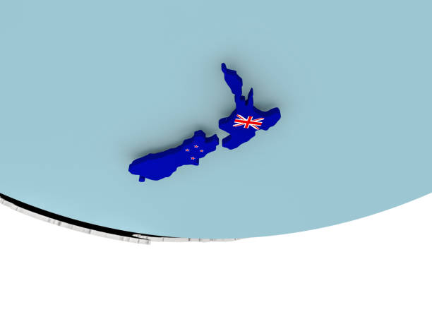 istock New Zealand with flag on globe 879463460