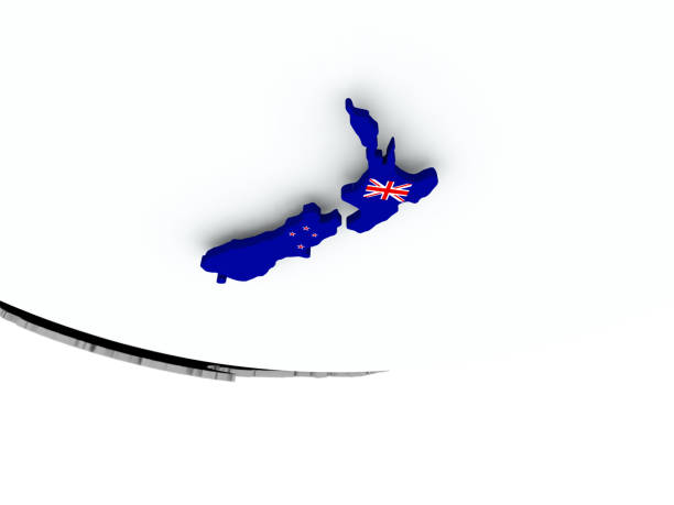 istock New Zealand with flag on globe 879463478