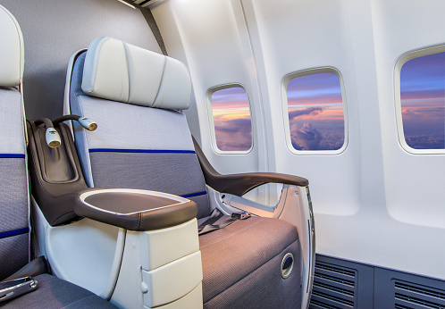 Empty airplane seat