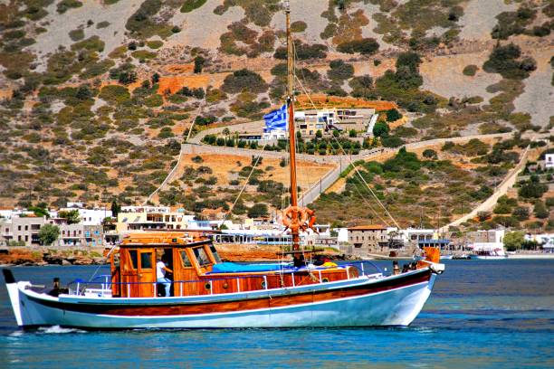 Traditional sail boats and fishing boats of Crete Greece