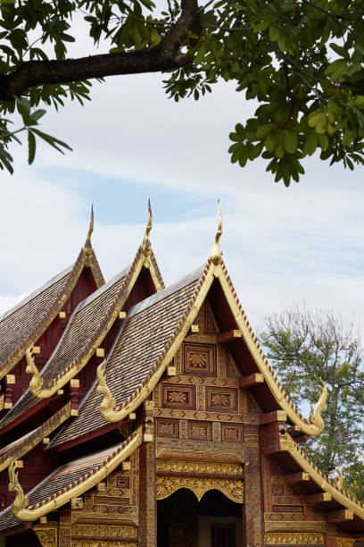 istock Famous temples, architectural appearance. Details close-up, Chiang Mai, Thailand 879489242