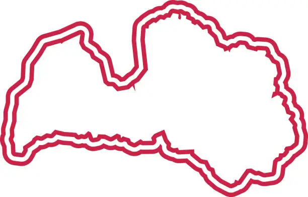 Vector illustration of Latvia Outline