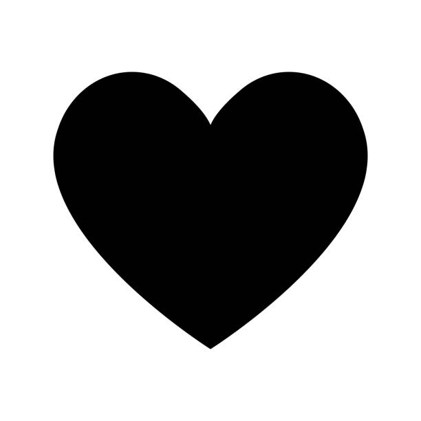 kalp şekli siyah renk - siyah renk stock illustrations