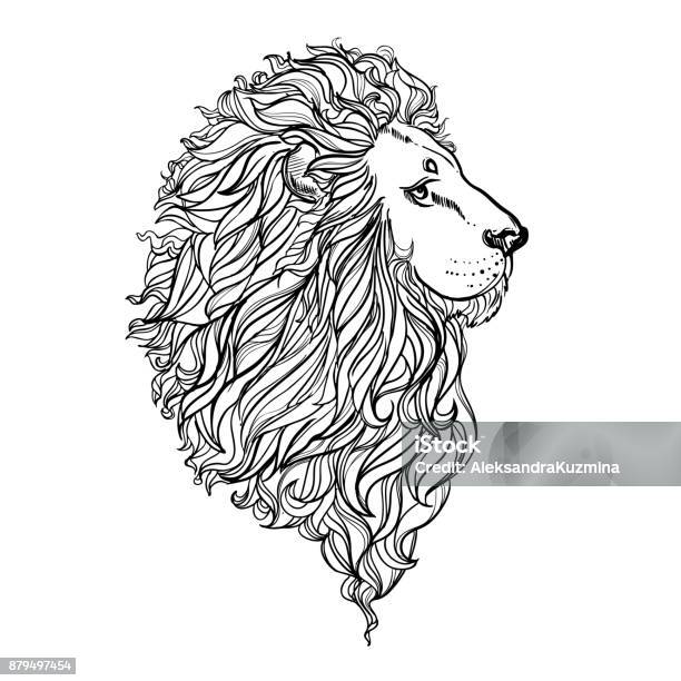 Hand Drawn Vector Illustration Of Doodle Lion Sketch Vector Eps 8 Stock Illustration - Download Image Now