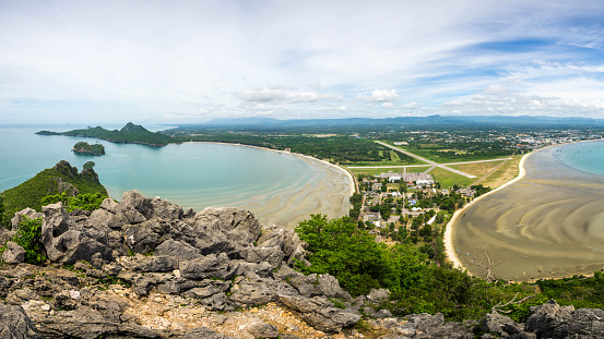 Top View seascape  beach at Prachuab Khirikhan povince , landscape Thailand