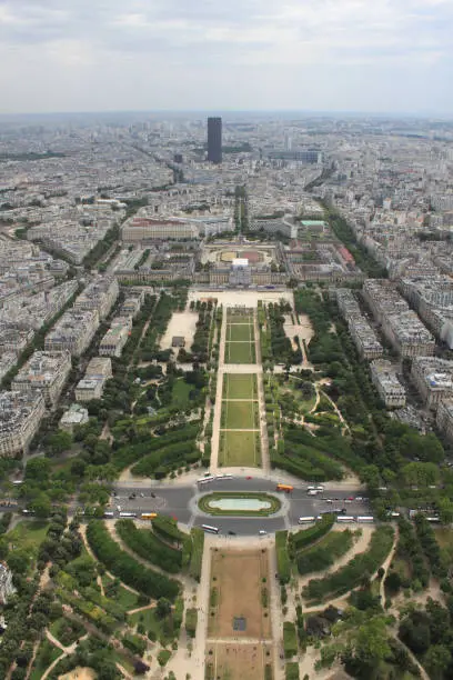 A slice of Paris as seen from the Eiffel tower"n