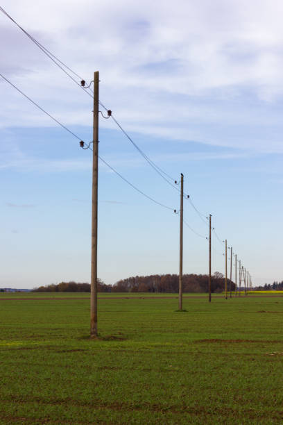 istock telegraph pole in autumn landscape 879515910