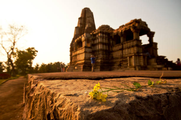 khajuraho grupo de templos, madhya pradesh, india - khajuraho india indian culture temple fotografías e imágenes de stock