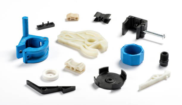 Injection plastic parts stock photo