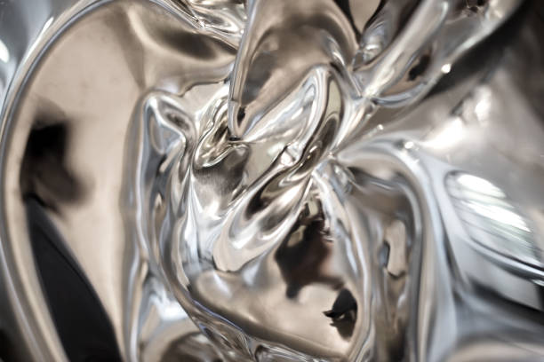 istock Abstract background of reflections on chrome 879540826