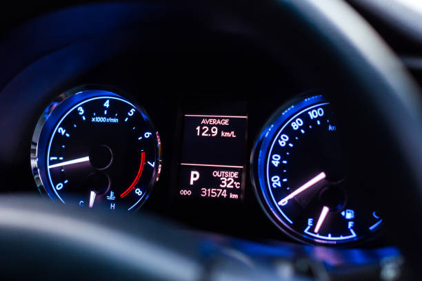 istock Speedometer car mileage close up 879545786