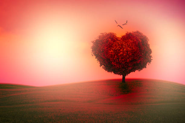 istock Tree in the shape of heart, valentines day background 879550796