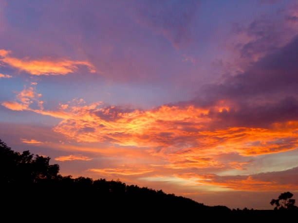 istock The evening sky while the sun is falling, the light reflected from the sun causes the blue sky turn to orange. 879557820