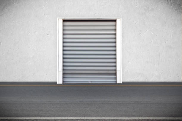 istock Roller shutters the factory buildings for warehouse 879565036