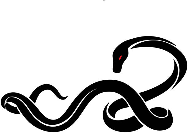 Tribal Tattoo Designs 12 Snake Tribal Tattoo Designs 12 Snake simple snake tattoo drawings stock illustrations