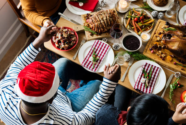 istock Family having a Christmas dinner 879569134