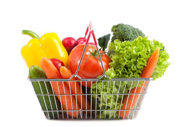 istock Shopping Cart with Perfect Vegetables 879571114