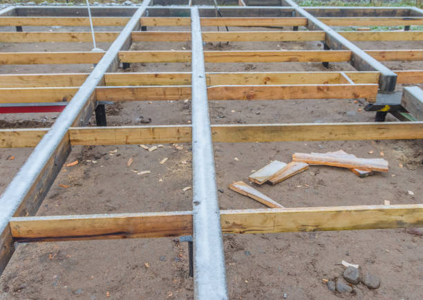 istock framing of a frame house on pile Foundation 879573332