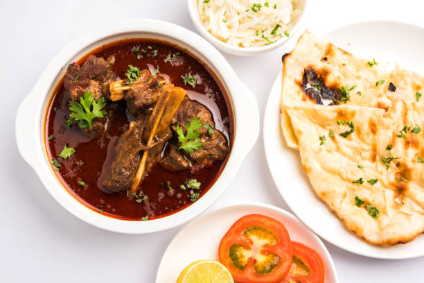 baranek curry lub masala gosht lub indyjski jagnięcina rogan josh - paya zdjęcia i obrazy z banku zdjęć