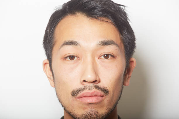 istock extreme closeup face of young man with a beard 879591758