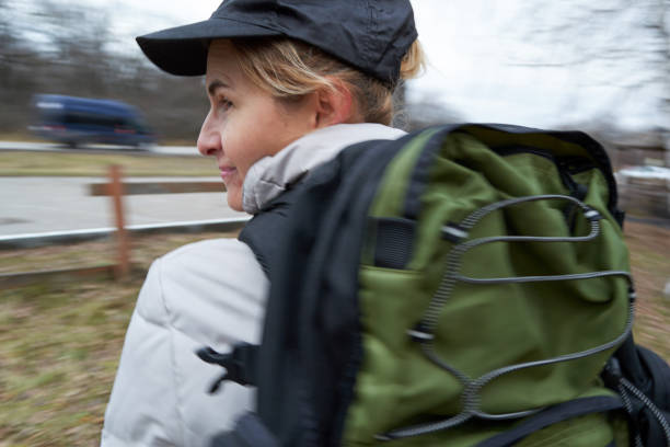 istock a person is engaged in Nordic walking 879594452