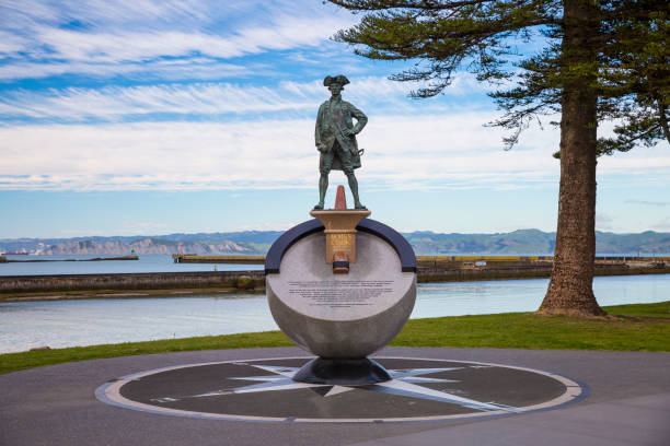 15 October 2017. Gisborne / New Zealand. Statue of Captain Cook in Gisborne City centre. New Zealand.