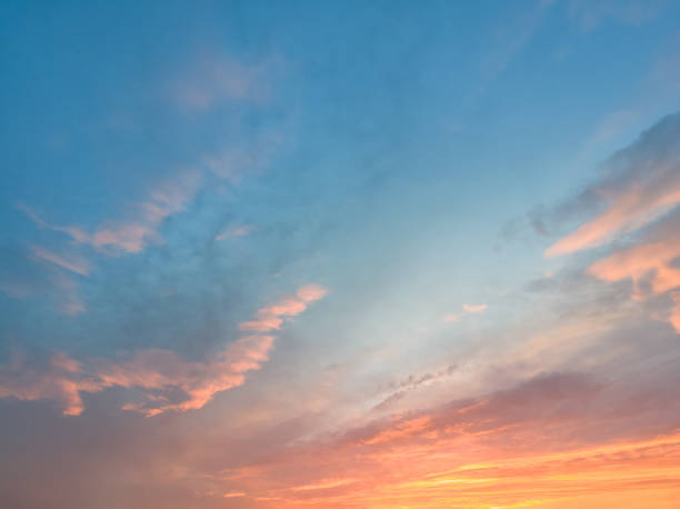 istock Colorful clouds on dramatic sunset sky 879615750