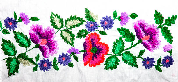 istock Ukrainian folk embroidery, handmade 879619334