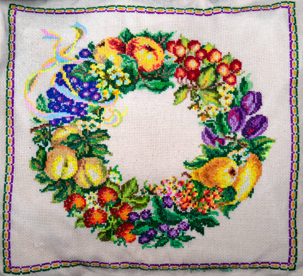 istock Ukrainian folk embroidery, handmade 879619486