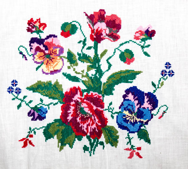 istock Ukrainian folk embroidery, handmade 879619552