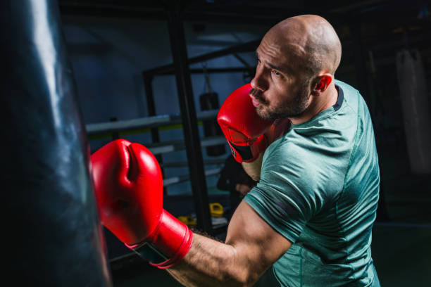 Boxing man Boxing man boxercise stock pictures, royalty-free photos & images