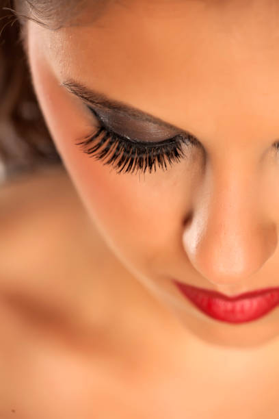 istock Artificial lashes, macro shoot of eyelashes extensions 879640984