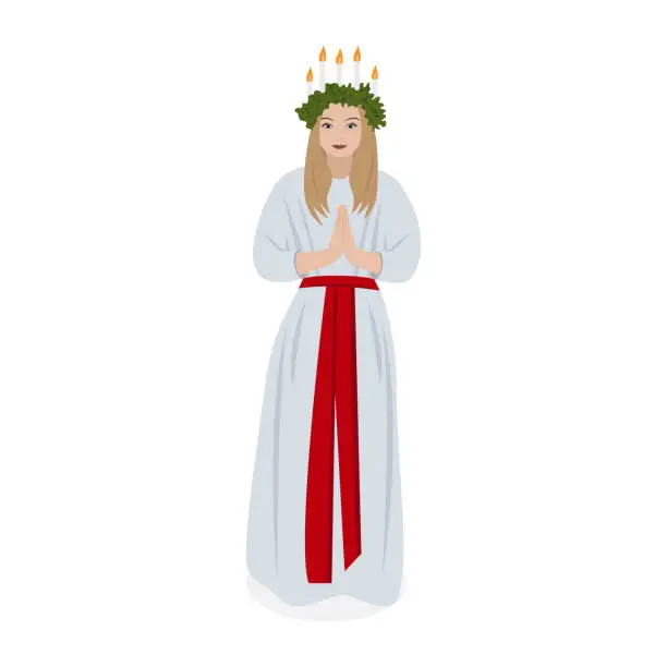 Vector illustration of Scandinavian tradition Saint Lucys