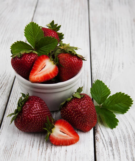 istock ripe strawberries on wooden table 879669658