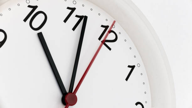 istock Closeup clock ticking showing ten hours 879670624