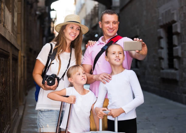 istock Travelers family taking selfie 879670946
