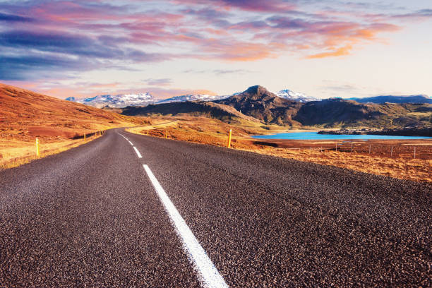 istock Beautiful mountains with dramatic sky along the ring road, route 1 in Iceland 879676928