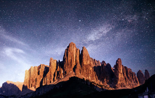 istock Rocky Mountains at sunset.Dolomite Alps, Italy 879677170