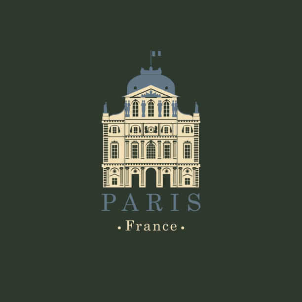 illustrations, cliparts, dessins animés et icônes de bannière avec français national musée du louvre à paris - louvre