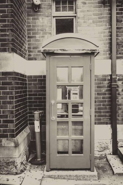 istock Vintage UK red phone booth 879685282