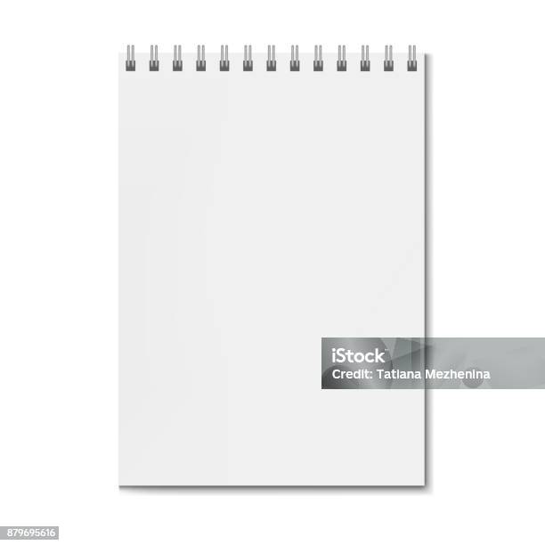 Blank Realistic Vertical Rectangular Notebook Mockup Stock Illustration ...