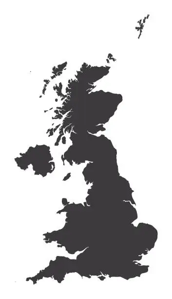 Vector illustration of Map of United Kingdom