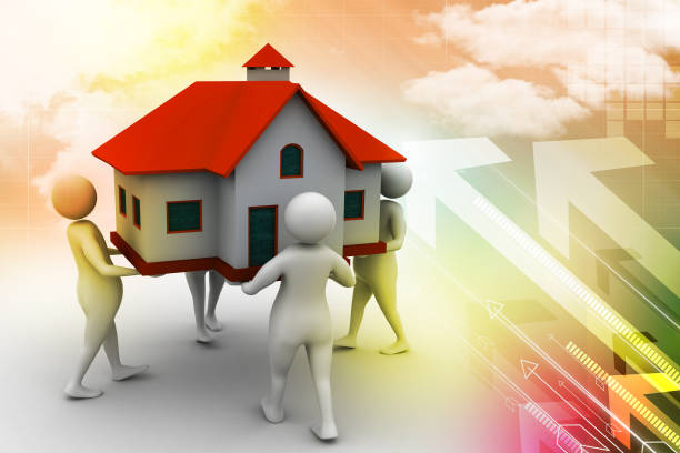 istock 3D people holding a house 879719644