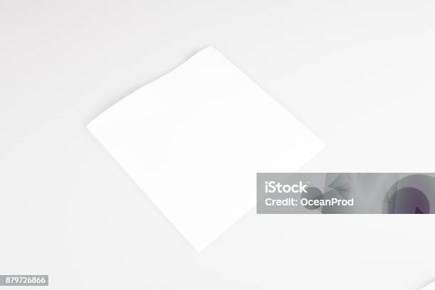 A One Small Disposable White Napkin Stock Photo - Download Image Now - Napkin, Paper, White Color