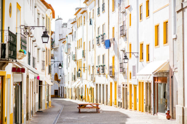 Evora old town in Portugal stock photo