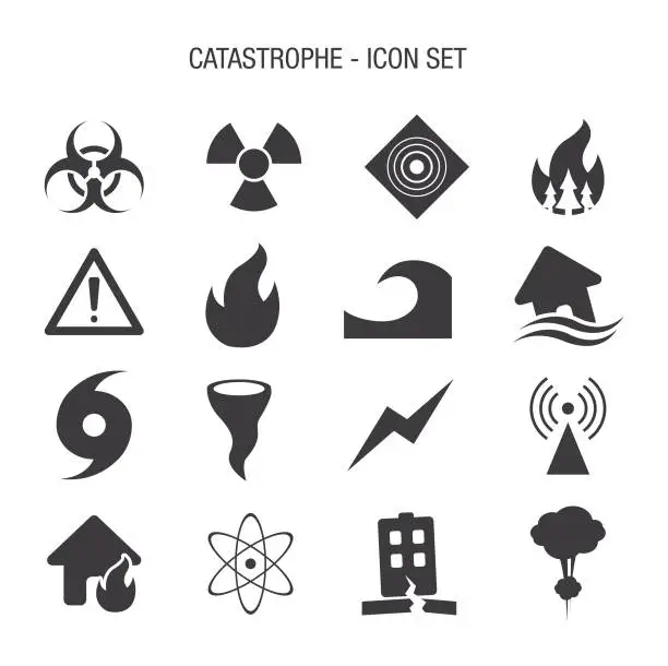Vector illustration of Catastrophe Icon Set
