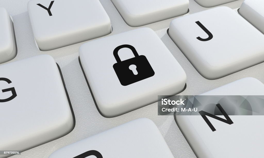 Lock Button Url Lock Button On The Keyboard 3d Render Stock Photo - Download Image Now ...