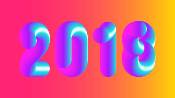 istock Vector colorful 2018 illustration, Merry Christmas and New Year 879751446